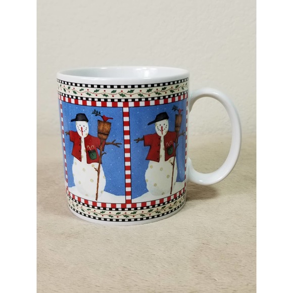 Sakura Oneida Snowman Coffee Mug Tea Cup Debbie Mumm 2001 Vintage S - Picture 6 of 11
